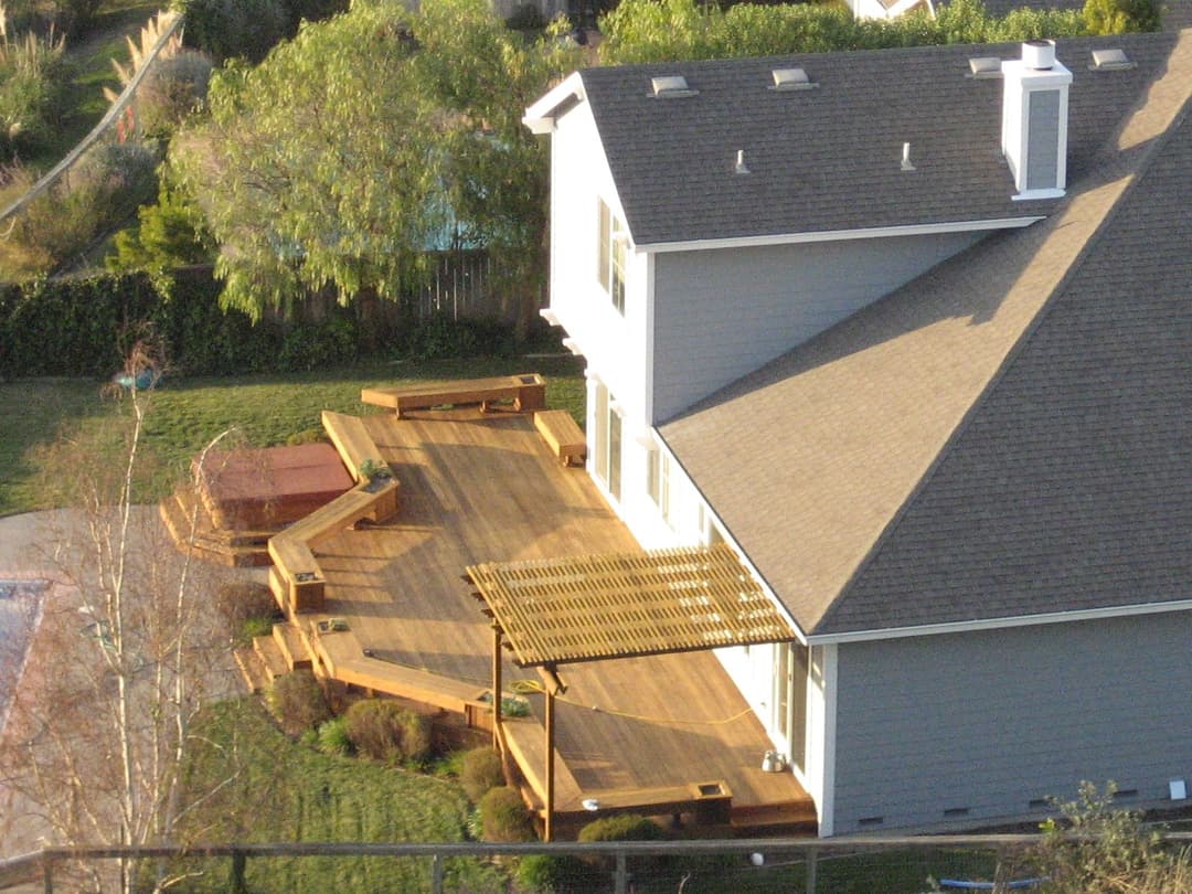 A backyard deck